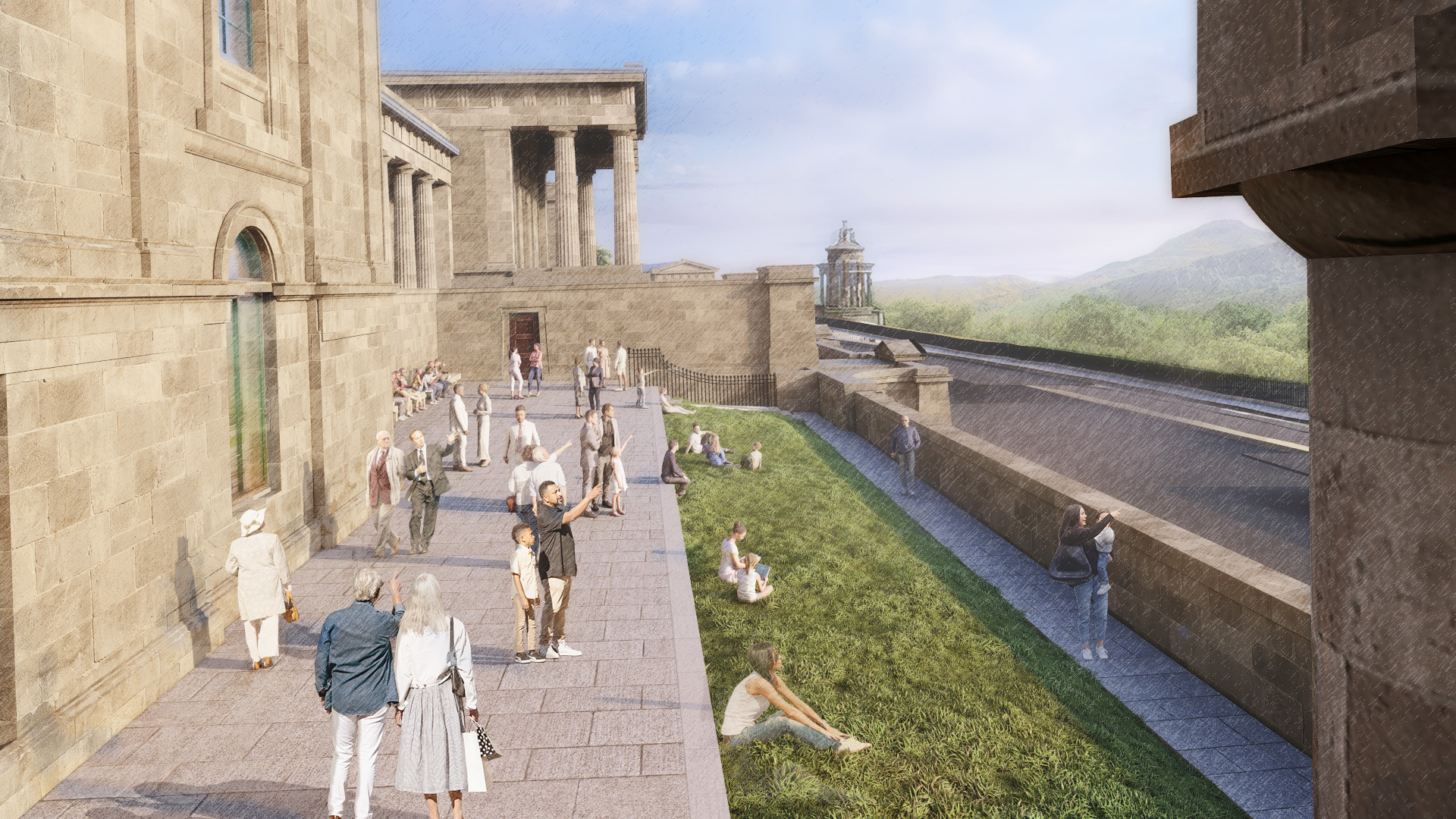 south terrace one bench